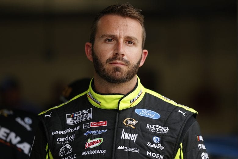 CONCORD, NORTH CAROLINA - MAY 28: Matt DiBenedetto, driver of the #21 Menards/Masterforce Tools Ford, waits in the garge area during practice for the NASCAR Cup Series Coca-Cola 600 at Charlotte Motor Speedway on May 28, 2021 in Concord, North Carolina. (Photo by Maddie Meyer/Getty Images) | Getty Images