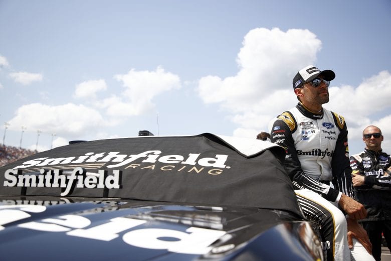 LEBANON, TENNESSEE - JUNE 20: Aric Almirola, driver of the #10 Smithfield Ford, waits on the grid prior to the NASCAR Cup Series Ally 400 at Nashville Superspeedway on June 20, 2021 in Lebanon, Tennessee. (Photo by Jared C. Tilton/Getty Images) | Getty Images