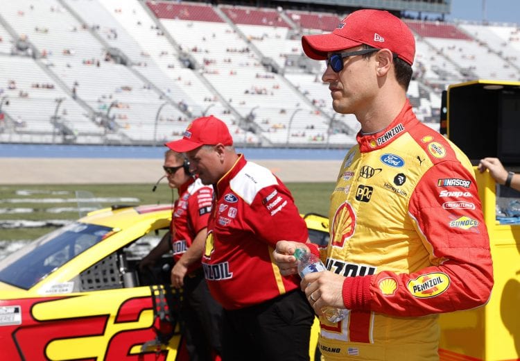 LEBANON, TENNESSEE - JUNE 20: Joey Logano, driver of the #22 Shell Pennzoil Ford, waits on the grid during qualifying for the NASCAR Cup Series Ally 400 at Nashville Superspeedway on June 20, 2021 in Lebanon, Tennessee. (Photo by Sarah Stier/Getty Images) | Getty Images