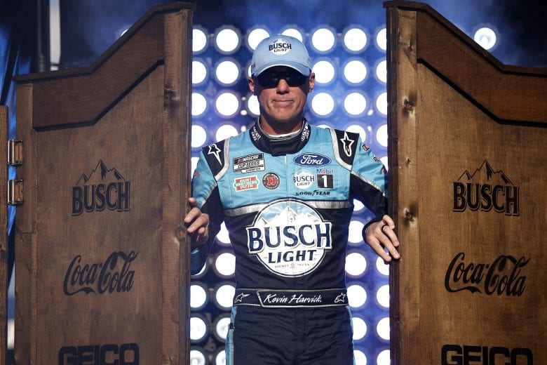 FORT WORTH, TEXAS - JUNE 13: Kevin Harvick, driver of the #4 Busch Light #BuschToTheMoon Ford, walks on stage during driver intros prior to the NASCAR All-Star Race at Texas Motor Speedway on June 13, 2021 in Fort Worth, Texas. (Photo by Chris Graythen/Getty Images) | Getty Images