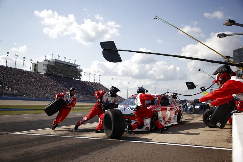 LEBANON, TENNESSEE - JUNE 20: Kyle Larson, driver of the #5 Valvoline Chevrolet, pits during the NASCAR Cup Series Ally 400 at Nashville Superspeedway on June 20, 2021 in Lebanon, Tennessee. (Photo by Jared C. Tilton/Getty Images) | Getty Images