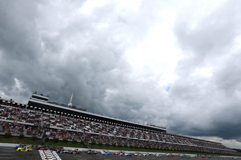 LONG POND, PENNSYLVANIA - JUNE 26: A general view of the start of the NASCAR Camping World Truck Series CRC Brakleen 150 at Pocono Raceway on June 26, 2021 in Long Pond, Pennsylvania. (Photo by Sean Gardner/Getty Images) | Getty Images