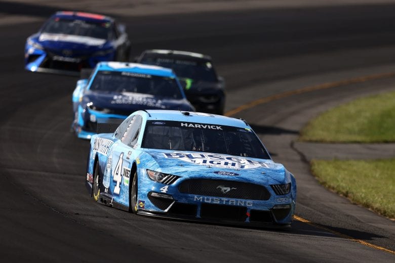LONG POND, PENNSYLVANIA - JUNE 27: Kevin Harvick, driver of the #4 Busch Light Ford, drives during the NASCAR Cup Series Explore the Pocono Mountains 350 at Pocono Raceway on June 27, 2021 in Long Pond, Pennsylvania. (Photo by James Gilbert/Getty Images) | Getty Images