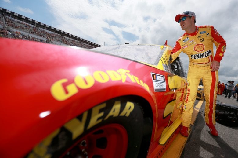 LONG POND, PENNSYLVANIA - JUNE 26: Joey Logano, driver of the #22 Shell Pennzoil Ford, prepares for the NASCAR Cup Series Pocono Organics CBD 325 at Pocono Raceway on June 26, 2021 in Long Pond, Pennsylvania. (Photo by Sean Gardner/Getty Images) | Getty Images
