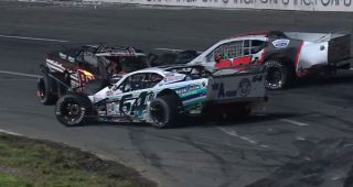 Multicar wreck on restart brings out late red flag