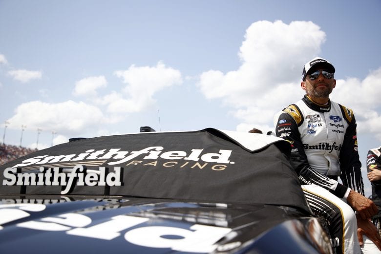 LEBANON, TENNESSEE - JUNE 20: Aric Almirola, driver of the #10 Smithfield Ford, waits on the grid prior to the NASCAR Cup Series Ally 400 at Nashville Superspeedway on June 20, 2021 in Lebanon, Tennessee. (Photo by Jared C. Tilton/Getty Images) | Getty Images