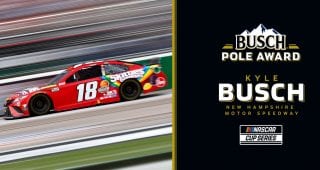 Kyle Busch locks up Busch Pole Award for New Hampshire; see starting lineup