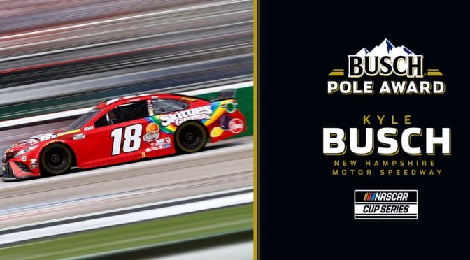 Featured image for Kyle Busch locks up Busch Pole Award for New Hampshire; see starting lineup