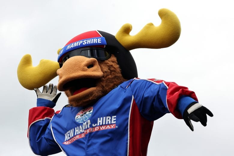 LOUDON, NEW HAMPSHIRE - JULY 18: The New Hampshire Motor Speedway mascot, Milo the Moose performs on stage prior to the NASCAR Cup Series Foxwoods Resort Casino 301 at New Hampshire Motor Speedway on July 18, 2021 in Loudon, New Hampshire. (Photo by James Gilbert/Getty Images) | Getty Images