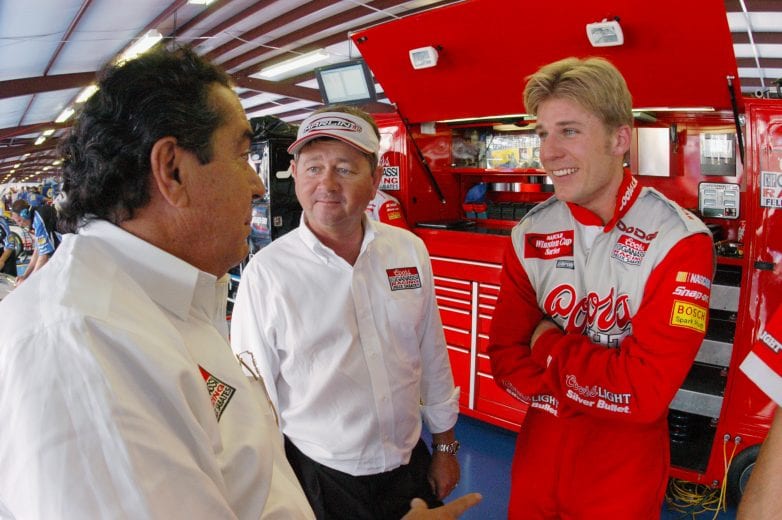 Talladega, AL - OCTOBER 4:  Felex Sabates, Tony Glover, and Jamie McMurray, during practice for the EA Sports 500 at Talladega Superspeedway on October 4, 2002 in Talladega, Alabama.  (Photo by Rusty Jarrett/Getty Images) | Getty Images