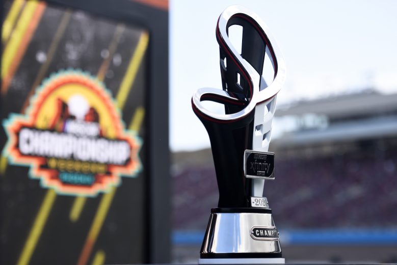 AVONDALE, ARIZONA - NOVEMBER 07: A detail of the 2020 NASCAR Xfinity Series trophy on stage prior to the NASCAR Xfinity Series Desert Diamond Casino West Valley 200 at Phoenix Raceway on November 07, 2020 in Avondale, Arizona. (Photo by Jared C. Tilton/Getty Images) | Getty Images