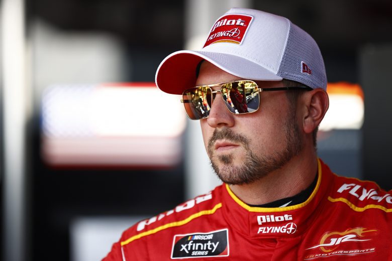 LEBANON, TENNESSEE - JUNE 18: Michael Annett, driver of the #1 Pilot Flying J Chevrolet, waits in the garage area during practice for the NASCAR Xfinity Series Tennessee Lottery 250 at Nashville Superspeedway on June 18, 2021 in Lebanon, Tennessee. (Photo by Jared C. Tilton/Getty Images) | Getty Images