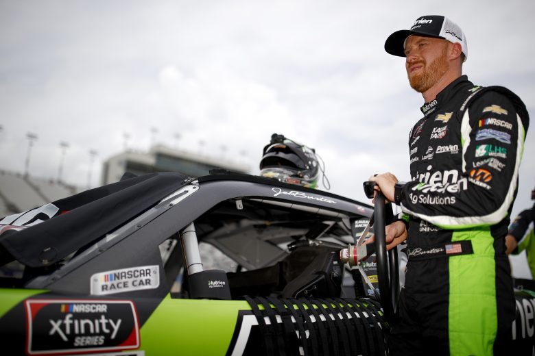 LEBANON, TENNESSEE - JUNE 19: Jeb Burton, driver of the #10 Nutrien Ag Solutions Chevrolet, prepares for qualifying for the NASCAR Xfinity Series Tennessee Lottery 250 at Nashville Superspeedway on June 19, 2021 in Lebanon, Tennessee. (Photo by Jared C. Tilton/Getty Images) | Getty Images