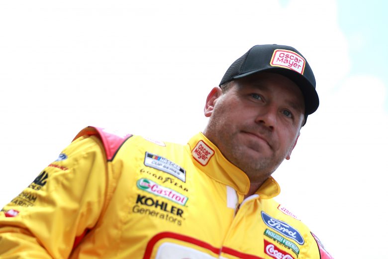 HAMPTON, GEORGIA - JULY 11: Ryan Newman, driver of the #6 Oscar Mayer Ford, walks the stage during pre-race ceremonies prior to the NASCAR Cup Series Quaker State 400 presented by Walmart at Atlanta Motor Speedway on July 11, 2021 in Hampton, Georgia. (Photo by Sean Gardner/Getty Images) | Getty Images