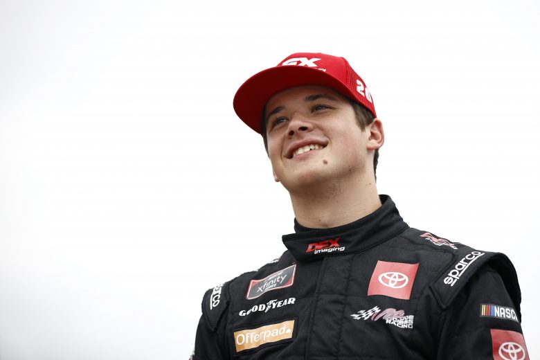 LOUDON, NEW HAMPSHIRE - JULY 17: Harrison Burton, driver of the #20 DEX Imaging Toyota, waits on the grid prior to the NASCAR Xfinity Series Ambetter Get Vaccinated 200 at New Hampshire Motor Speedway on July 17, 2021 in Loudon, New Hampshire. (Photo by Jared C. Tilton/Getty Images) | Getty Images
