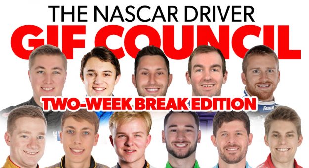 @nascarcasm GIF Council: What drivers are doing during break