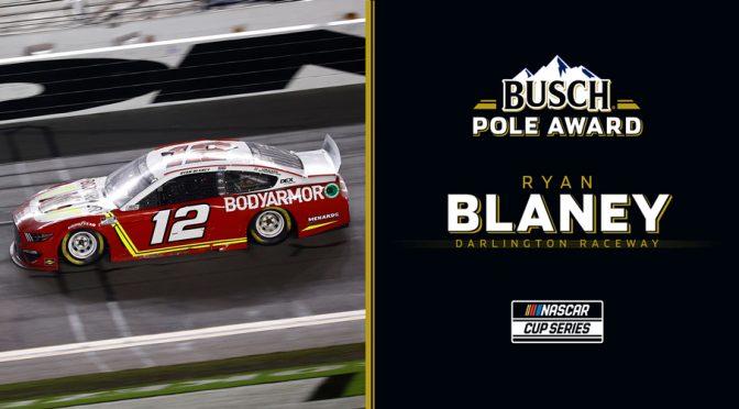 Featured Image for Ryan Blaney nabs Busch Pole Award for Darlington playoff race