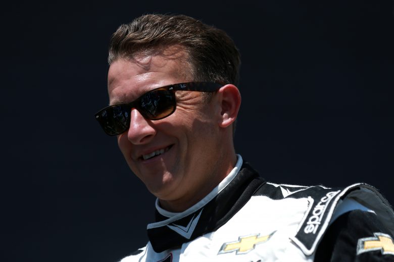 HAMPTON, GEORGIA - JULY 10: AJ Allmendinger, driver of the #16 Hyperice Chevrolet, waits on the grid prior to the NASCAR Xfinity Series Credit Karma Money 250 at Atlanta Motor Speedway on July 10, 2021 in Hampton, Georgia. (Photo by Sean Gardner/Getty Images) | Getty Images