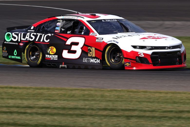 INDIANAPOLIS, INDIANA - AUGUST 14: Austin Dillon, driver of the #3 Dow MobilityScience Chevrolet, drives during practice for the NASCAR Cup Series Verizon 200 at the Brickyard at Indianapolis Motor Speedway on August 14, 2021 in Indianapolis, Indiana. (Photo by Stacy Revere/Getty Images) | Getty Images