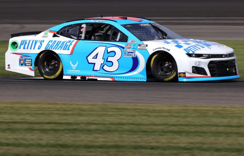 INDIANAPOLIS, INDIANA - AUGUST 14: Erik Jones, driver of the #43 Petty's Garage Chevrolet, drives during practice for the NASCAR Cup Series Verizon 200 at the Brickyard at Indianapolis Motor Speedway on August 14, 2021 in Indianapolis, Indiana. (Photo by Stacy Revere/Getty Images) | Getty Images