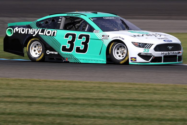 INDIANAPOLIS, INDIANA - AUGUST 14: Austin Cindric, driver of the #33 MoneyLion Ford, drives during practice for the NASCAR Cup Series Verizon 200 at the Brickyard at Indianapolis Motor Speedway on August 14, 2021 in Indianapolis, Indiana. (Photo by Stacy Revere/Getty Images) | Getty Images