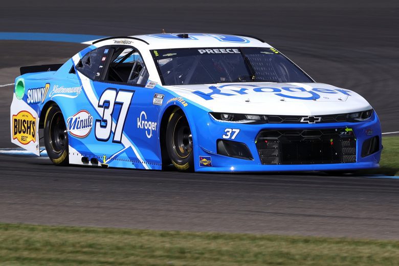 INDIANAPOLIS, INDIANA - AUGUST 14: Ryan Preece, driver of the #37 Kroger Chevrolet, drives during practice for the NASCAR Cup Series Verizon 200 at the Brickyard at Indianapolis Motor Speedway on August 14, 2021 in Indianapolis, Indiana. (Photo by Stacy Revere/Getty Images) | Getty Images