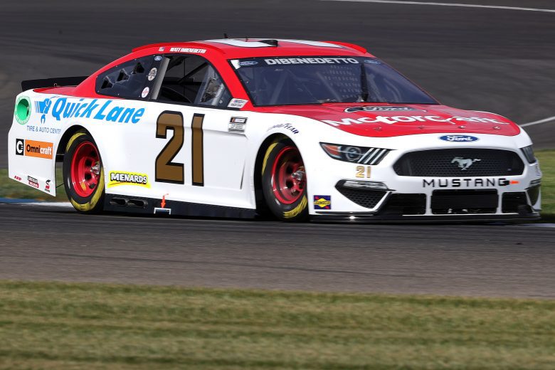 INDIANAPOLIS, INDIANA - AUGUST 14: Matt Dibenedetto, driver of the #21 Motorcraft/Quick Lane Ford, drives during practice for the NASCAR Cup Series Verizon 200 at the Brickyard at Indianapolis Motor Speedway on August 14, 2021 in Indianapolis, Indiana. (Photo by Stacy Revere/Getty Images) | Getty Images