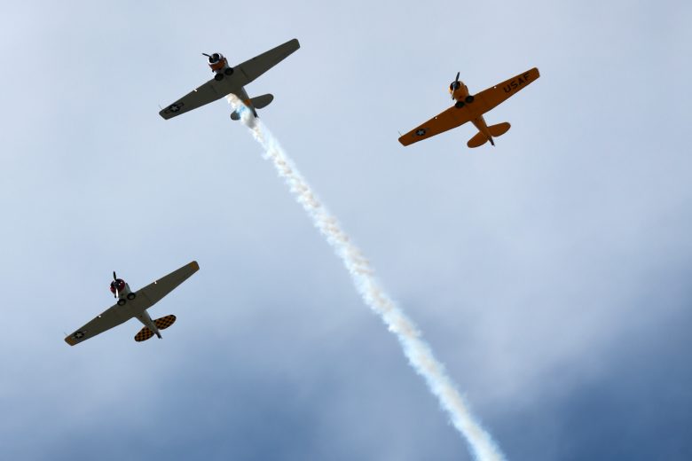 INDIANAPOLIS, INDIANA - AUGUST 14: A general view of a flyover during pre-race ceremonies prior to the NASCAR Xfinity Series Pennzoil 150 at the Brickyard at Indianapolis Motor Speedway on August 14, 2021 in Indianapolis, Indiana. (Photo by Sean Gardner/Getty Images) | Getty Images