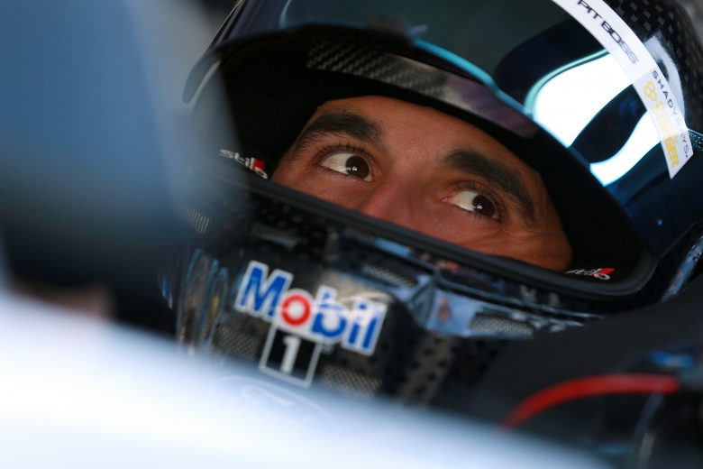 INDIANAPOLIS, INDIANA - AUGUST 15: Aric Almirola, driver of the #10 Mobil 1 Ford, prepares to drive during qualifying for the NASCAR Cup Series Verizon 200 at the Brickyard at Indianapolis Motor Speedway on August 15, 2021 in Indianapolis, Indiana. (Photo by Sean Gardner/Getty Images) | Getty Images