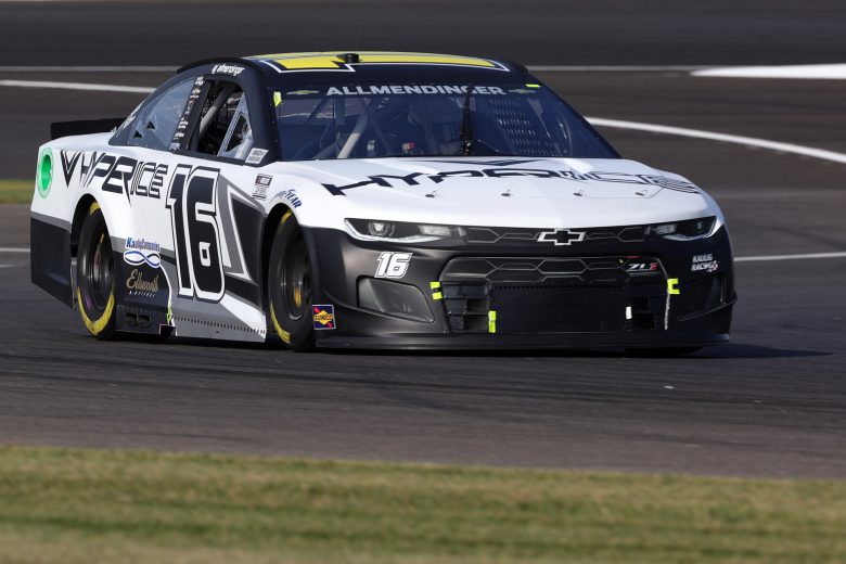 INDIANAPOLIS, INDIANA - AUGUST 15: AJ Allmendinger, driver of the #16 Hyperice Chevrolet, drives during qualifying for the NASCAR Cup Series Verizon 200 at the Brickyard at Indianapolis Motor Speedway on August 15, 2021 in Indianapolis, Indiana. (Photo by Stacy Revere/Getty Images) | Getty Images