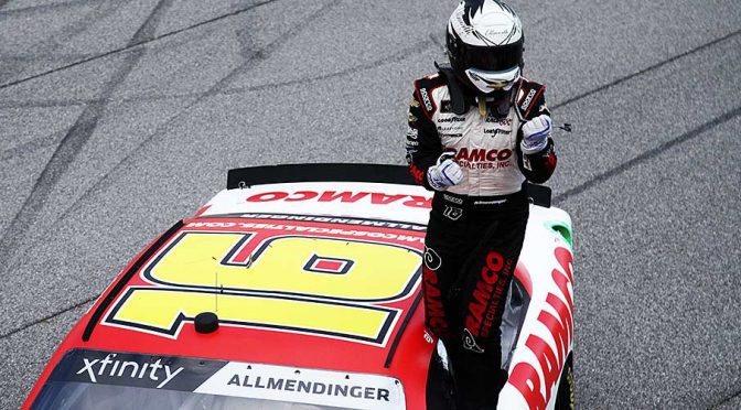 Featured image for AJ Allmendinger makes most of third overtime, seals Xfinity Series win at Michigan