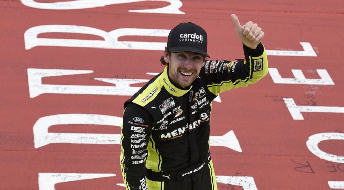 Featured Image for Ryan Blaney rises late, holds off Byron, Larson for narrow win at Michigan