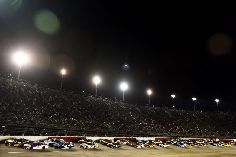 DARLINGTON, SOUTH CAROLINA - SEPTEMBER 06: Martin Truex Jr., driver of the #19 Bass Pro Shops Toyota, and Denny Hamlin, driver of the #11 Federal Express Toyota, lead the field during the NASCAR Cup Series Cook Out Southern 500 at Darlington Raceway on September 06, 2020 in Darlington, South Carolina. (Photo by Jared C. Tilton/Getty Images) | Getty Images