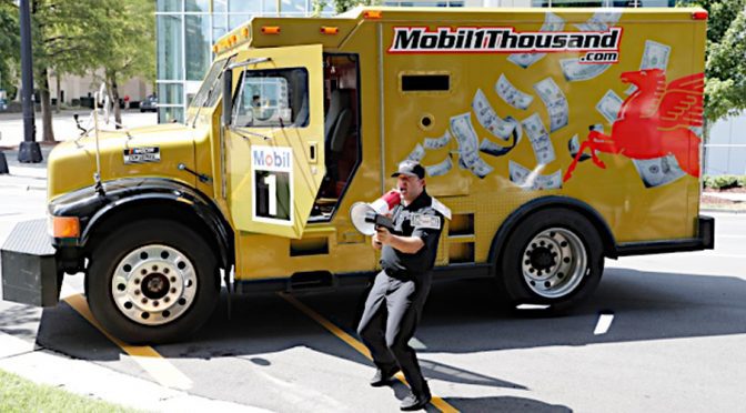Featured image for Tony Stewart teams up with Mobil 1 to drive armored vehicle, promote more cash prizes for NASCAR fans