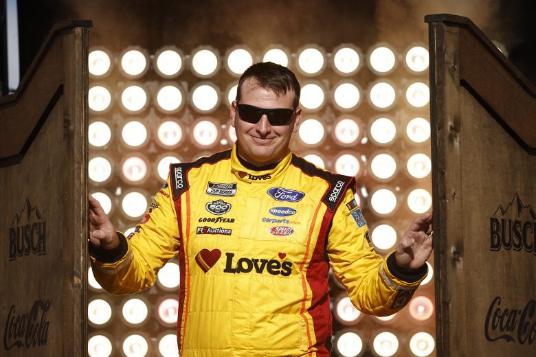 FORT WORTH, TEXAS - JUNE 13: Michael McDowell, driver of the #34 Love's Travel Stops Ford, walks on stage during driver intros prior to the NASCAR All-Star Race at Texas Motor Speedway on June 13, 2021 in Fort Worth, Texas. (Photo by Chris Graythen/Getty Images) | Getty Images