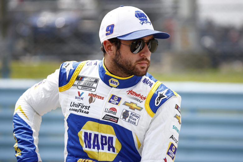 WATKINS GLEN, NEW YORK - AUGUST 08: Chase Elliott, driver of the #9 NAPA Auto Parts Chevrolet, waits on the grid prior to the NASCAR Cup Series Go Bowling at The Glen at Watkins Glen International on August 08, 2021 in Watkins Glen, New York. (Photo by Jared C. Tilton/Getty Images) | Getty Images