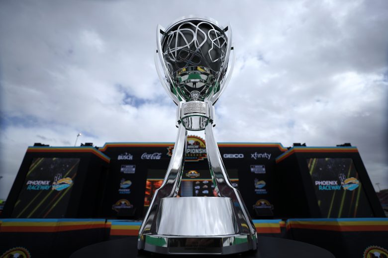 AVONDALE, ARIZONA - NOVEMBER 08: A detail of the 2020 NASCAR Cup Series Championship trophy on the pre-race stage prior to the NASCAR Cup Series Season Finale 500 at Phoenix Raceway on November 08, 2020 in Avondale, Arizona. (Photo by Chris Graythen/Getty Images) | Getty Images