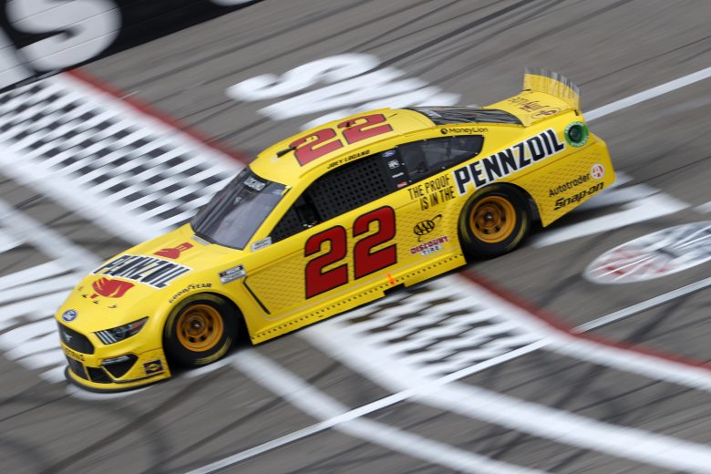 LAS VEGAS, NEVADA - MARCH 07: Joey Logano, driver of the #22 Pennzoil Ford, races during the NASCAR Cup Series Pennzoil 400 presented by Jiffy Lube at the Las Vegas Motor Speedway on March 07, 2021 in Las Vegas, Nevada. (Photo by Chris Graythen/Getty Images) | Getty Images