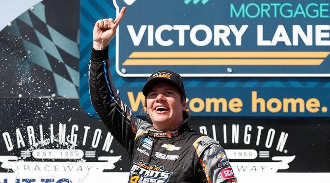 Featured Image for Sheldon Creed keeps it rolling, claims Darlington Truck Playoffs win