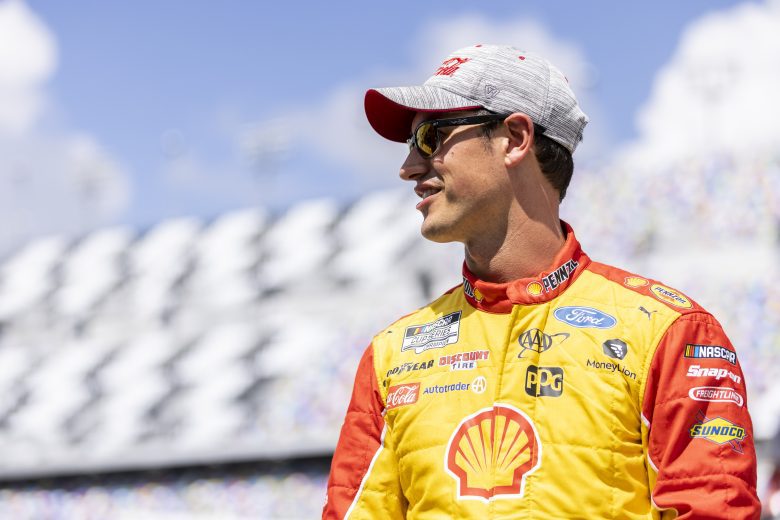 DAYTONA BEACH, FLORIDA - SEPTEMBER 07: Joey Logano looks on during the NASCAR Cup Series test at Daytona International Speedway on September 07, 2021 in Daytona Beach, Florida. (Photo by James Gilbert/Getty Images) | Getty Images