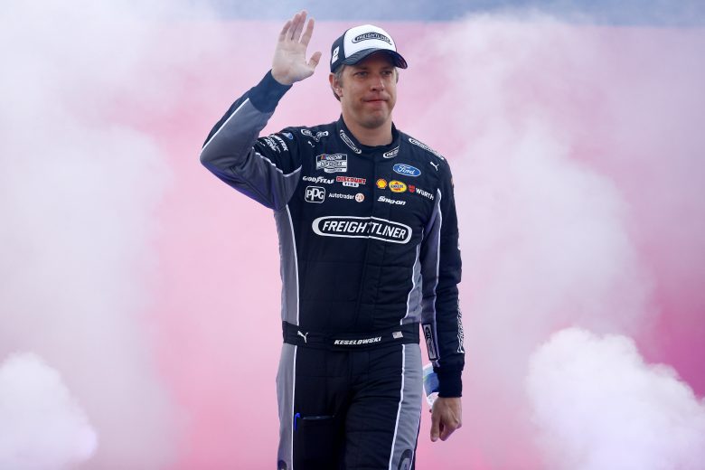 RICHMOND, VIRGINIA - SEPTEMBER 11: Brad Keselowski, driver of the #2 Western Star Ford, waves to fans during pre-race ceremonies prior to the NASCAR Cup Series Federated Auto Parts 400 Salute to First Responders at Richmond Raceway on September 11, 2021 in Richmond, Virginia. (Photo by Jared C. Tilton/Getty Images) | Getty Images