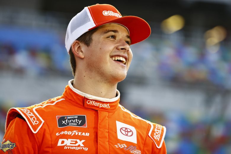 DAYTONA BEACH, FLORIDA - AUGUST 27: Harrison Burton, driver of the #20 Offerpad Toyota, waits on the grid prior to the NASCAR Xfinity Series Wawa 250 at Daytona International Speedway on August 27, 2021 in Daytona Beach, Florida. (Photo by Jared C. Tilton/Getty Images) | Getty Images