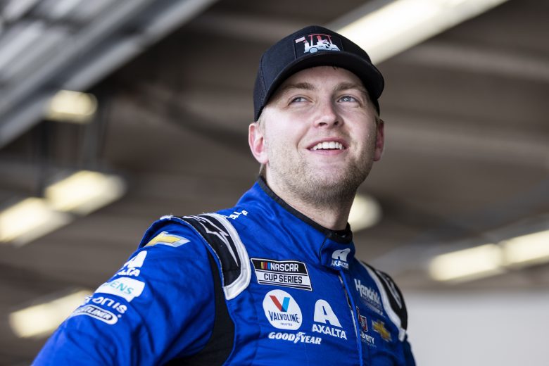 DAYTONA BEACH, FLORIDA - SEPTEMBER 07: William Byron, driver of the #24 NASCAR Next Gen car, looks on from the garage during the NASCAR Cup Series test at Daytona International Speedway on September 07, 2021 in Daytona Beach, Florida. (Photo by James Gilbert/Getty Images) | Getty Images