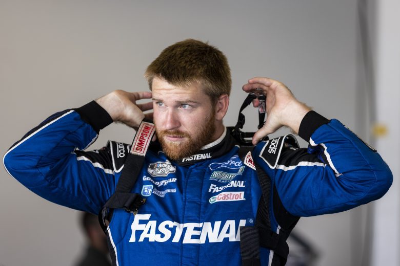 DAYTONA BEACH, FLORIDA - SEPTEMBER 07: Chris Buescher driver of the #17 NASCAR Next Gen car looks on from the garage during the NASCAR Cup Series test at Daytona International Speedway on September 07, 2021 in Daytona Beach, Florida. (Photo by James Gilbert/Getty Images) | Getty Images
