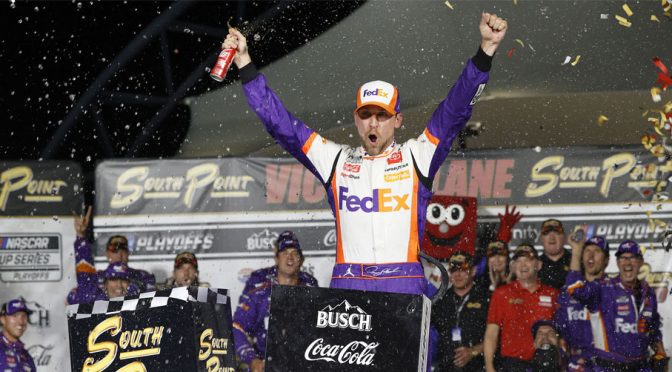 Denny Hamlin victorious in Vegas, advances in Cup Series playoffs