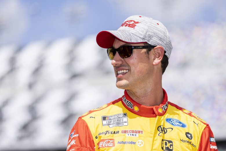 DAYTONA BEACH, FLORIDA - SEPTEMBER 07: Joey Logano looks on during the NASCAR Cup Series test at Daytona International Speedway on September 07, 2021 in Daytona Beach, Florida. (Photo by James Gilbert/Getty Images) | Getty Images