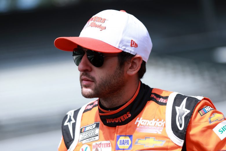 INDIANAPOLIS, INDIANA - AUGUST 15: Chase Elliott, driver of the #9 Hooters Chevrolet, waits on the grid prior to the NASCAR Cup Series Verizon 200 at the Brickyard at Indianapolis Motor Speedway on August 15, 2021 in Indianapolis, Indiana. (Photo by Sean Gardner/Getty Images) | Getty Images