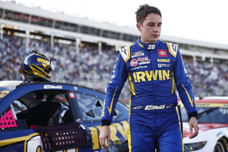 CONCORD, NORTH CAROLINA - OCTOBER 10: Christopher Bell, driver of the #20 Irwin Trade Strong Toyota, exits his car after the NASCAR Cup Series Bank of America ROVAL 400 at Charlotte Motor Speedway on October 10, 2021 in Concord, North Carolina. (Photo by Jared C. Tilton/Getty Images) | Getty Images