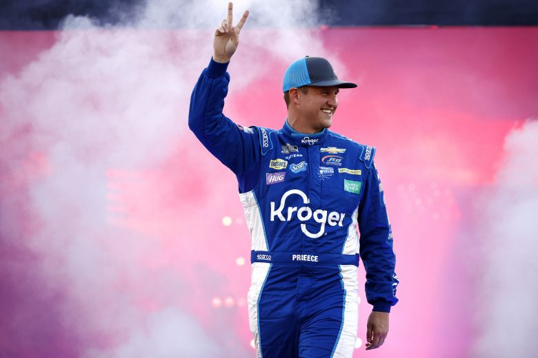 RICHMOND, VIRGINIA - SEPTEMBER 11:Ryan Preece, driver of the #37 Kroger/Crest Chevrolet, waves to fans during pre-race ceremonies prior to the NASCAR Cup Series Federated Auto Parts 400 Salute to First Responders at Richmond Raceway on September 11, 2021 in Richmond, Virginia. (Photo by Jared C. Tilton/Getty Images) | Getty Images