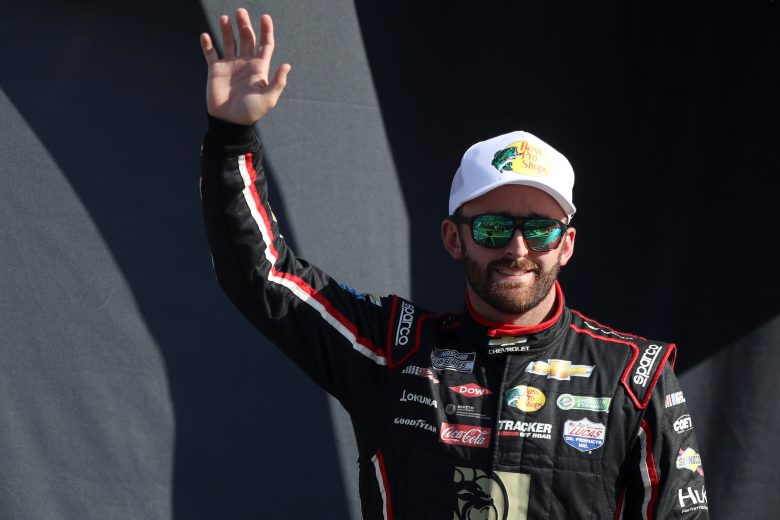 LAS VEGAS, NEVADA - SEPTEMBER 26: Austin Dillon, driver of the #3 BetMGM Chevrolet, waves to fans during pre-race ceremonies prior to the NASCAR Cup Series South Point 400 at Las Vegas Motor Speedway on September 26, 2021 in Las Vegas, Nevada. (Photo by Meg Oliphant/Getty Images) | Getty Images